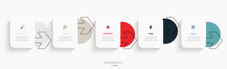 Wall Mural - vector infographic label design template with icons and 5 options or steps. can be used for process 