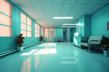 Wall Mural - Interior of hospital. Generative AI.