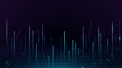 Wall Mural - lines going up lines cybersecurity background technology concept.