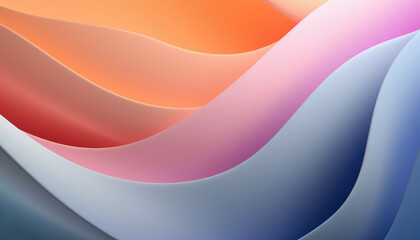 Wall Mural - Wavy Shapes in Pastel Colors