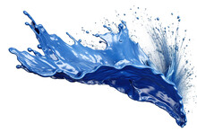 Blue Paint Splash Isolated On White Background. Generative Art.