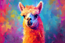 Vibrant And Bright And Colorful Animal Portrait Poster.  