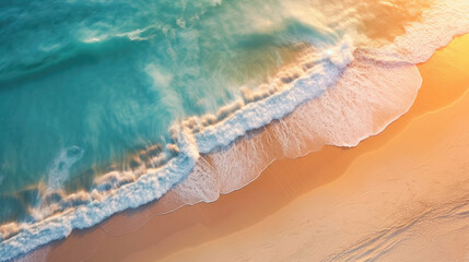 Pristine white sand beach surrounded by crystal-clear turquoise waters. Generative AI