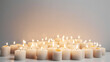 festive candles on a white background romantic atmosphere. Generative AI