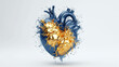 a naturalistic model of a human heart on a white background. Generative AI