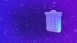 © Olli.srg - trash can icon, information cyberspace with a grid, 3d holographic metal sign. 3D rendering of a horizontal symbol.