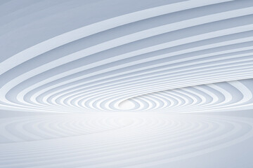 Poster - White spiral future building artificial space background,3D rendering