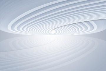 Poster - White spiral future building artificial space background,3D rendering