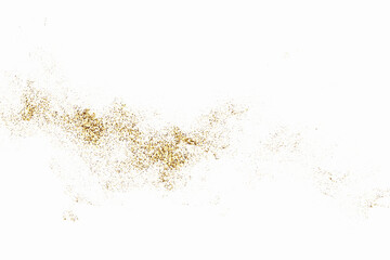 Wall Mural - gold glitter texture on white background. festive background. golden explosion of confetti. design e