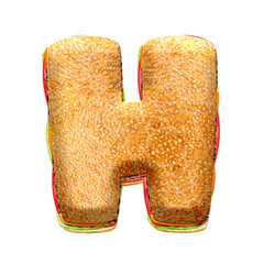 Poster - Burger 3D alphabet letters. This is a part of a set which also includes numbers, punctuation marks, symbols, and shapes