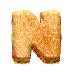 Poster - Burger 3D alphabet letters. This is a part of a set which also includes numbers, punctuation marks, symbols, and shapes