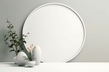 Poster - Solution mockup mirror background. Generate Ai