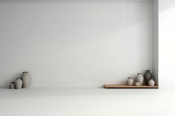 Poster - Solution mockup wall background. Generate Ai
