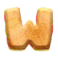 Poster - Burger 3D alphabet letters. This is a part of a set which also includes numbers, punctuation marks, symbols, and shapes