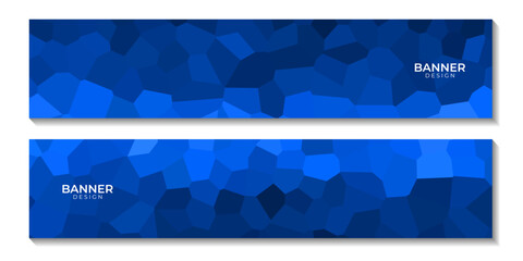 Poster - abstract blue banners geometric colorful background
