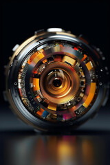 Aufkleber -  A conceptual image of a camera lens capturing the essence of a subject, such as a portrait or a still life, representing the artistry of photography.  Generative AI technology.