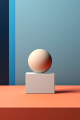 Leinwandbilder - A minimalist abstract painting with clean lines and a limited color palette, evoking a sense of clarity and purity in its depiction of energy.  Generative AI technology.