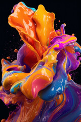 Poster - An abstract performance art piece combining movement, sound, and visual elements, exploring the expressive and transformative power . Generative AI technology.