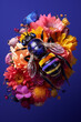 A conceptual image of a Bee made from unconventional materials, such as flowers or feathers, challenging the perception of Bee as solely utilitarian objects. 