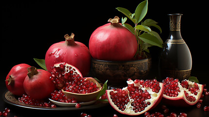 Wall Mural - Pomegranates like still life of Caravaggio