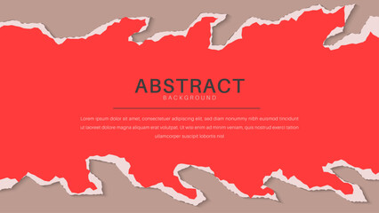 Wall Mural - Abstract Red Paper Torn Design Template