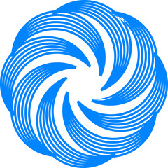 Fototapete - Abstract blue spiral. Wave element