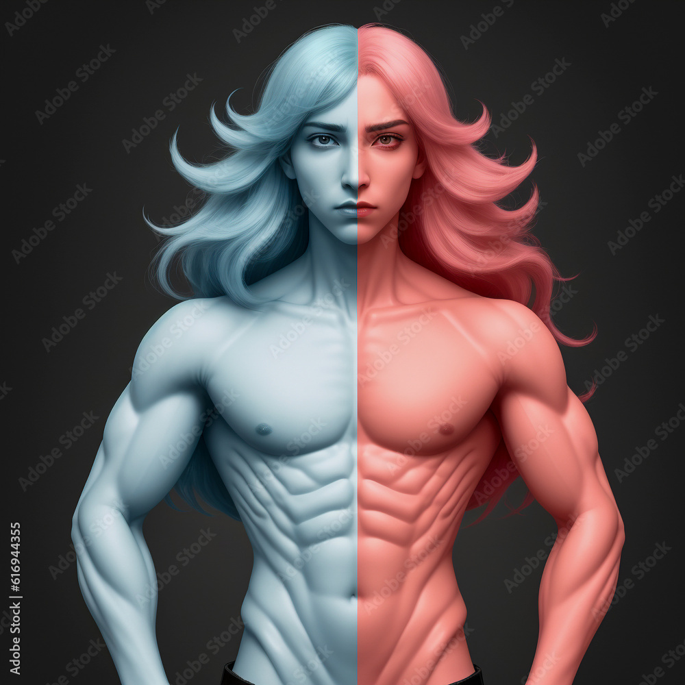 両性器 両性具有人間 トランスジェンダー Stock Illustration | Adobe Stock