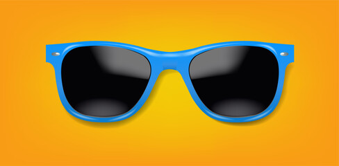 Wall Mural - sunglasses isolated on orange background