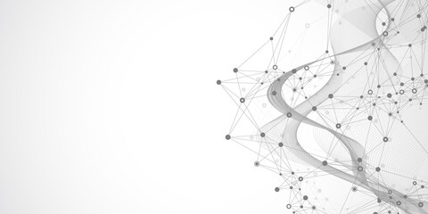 Aufkleber - Global network connection concept. Social network communication in the global business concept. Big data visualization. Internet technology illustration.