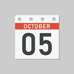 Wall Mural - Icon page calendar day - 5 October