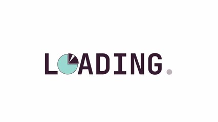 Fototapete - Pie chart loader animation. Investment. Text message 4K video footage on white background. Colorful loading progress indicator with alpha channel transparency for UI, UX web design, motion graphic