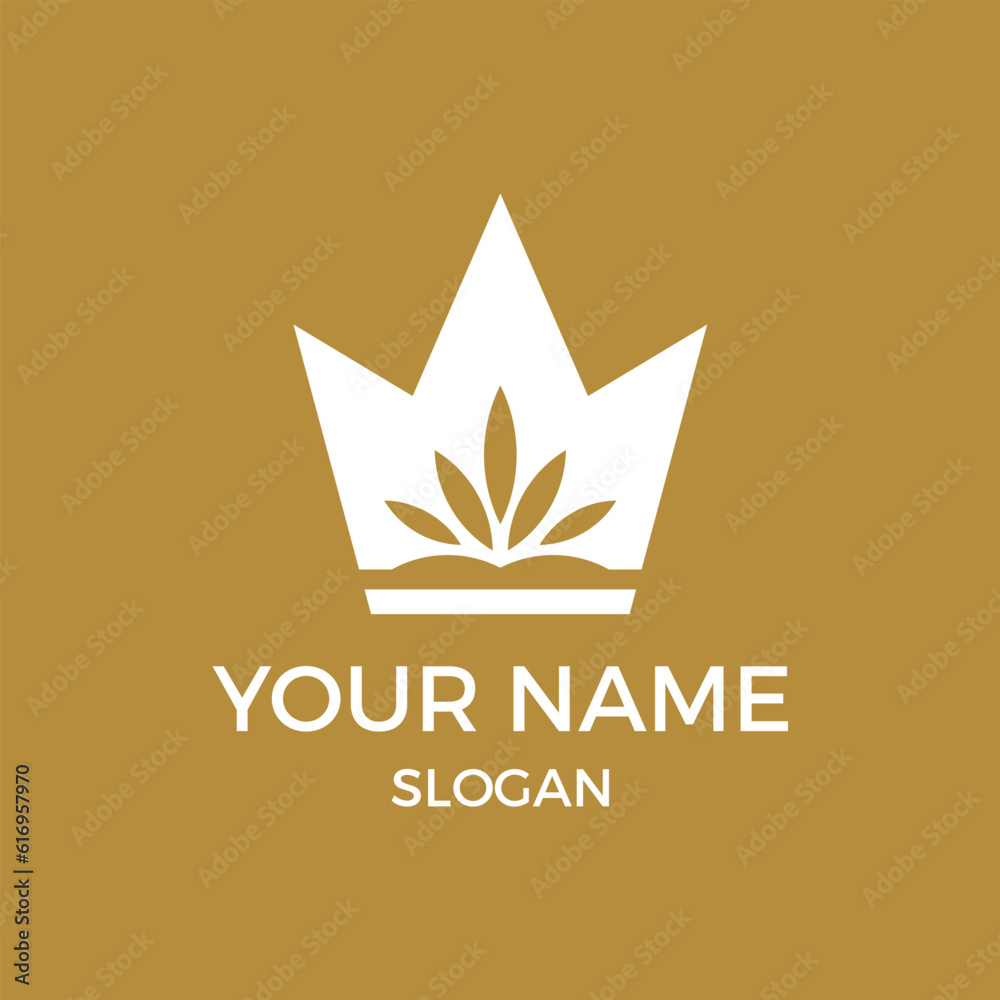 King cannabis leaf logo. king cannabis plant logo vector Stock Vector ...
