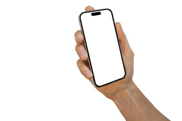 Wall Mural -  phone iphone in a hand on a transparent background in PNG format