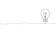 © shirowhite studio - continuous single line drawing of light bulb idea concept, line art vector illustration in detail
