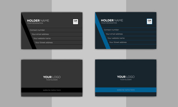 Creative unique, Modern and Corporate business visiting card design template ideas for personal identity stock illustration