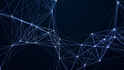 Fototapete - Digital plexus of glowing lines and dots. Abstract background. 3D rendering. Network or connection. 3d rendering.