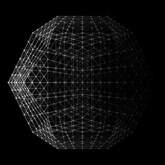 Fototapete - Abstract sphere of multiple points and lines. Globe or ball. Digital technology. Illustration in space style. Vector