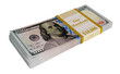 Currency strap of $100 bills, worth of $10,000/ Bundle of american dollars in cash. Png clipart isolated on transparent background