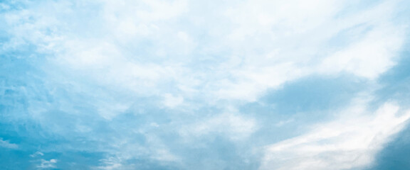 Wall Mural - Blue sky with white cloud landscape background, fantastic soft white clouds against blue sky clear beauty atmosphere summer day.


