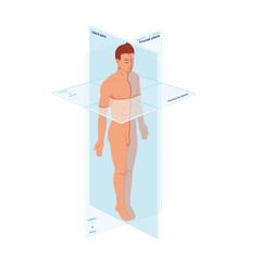 the plane of the human body is divided into frontal, horizontal and lateral, and in electrocardiogra