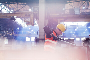 Poster - Steel worker working in factory