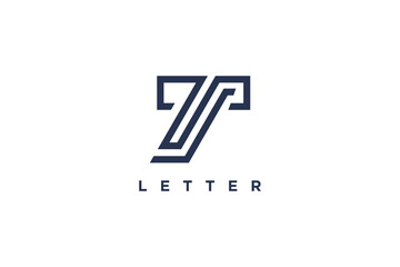 T letter logo vector with modern concept black design