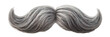 Gray hair moustache isolated on white background - Generative AI