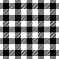 Poster - Check seamless pattern. Black checks on white background. Repeated gingham  geometric patern. Scottish style for design prints. Repeating texture checkered plaid. Repeat fabric. Vector illustration