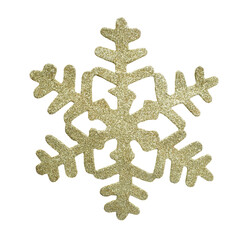 Wall Mural - Gold glitter snowflake decoration isolated png file