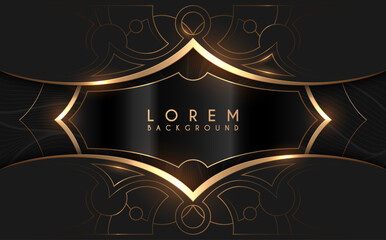 Wall Mural - black and gold ornate frame template