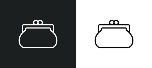 Poster - clutch line icon in white and black colors. clutch flat vector icon from clutch collection for web, 