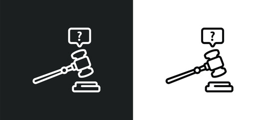 Poster - ask a lawyer line icon in white and black colors. ask a lawyer flat vector icon from ask a lawyer co