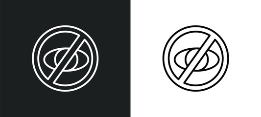 Poster - hide line icon in white and black colors. hide flat vector icon from hide collection for web, mobile apps and ui.