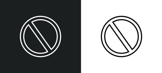 Poster - disable line icon in white and black colors. disable flat vector icon from disable collection for we